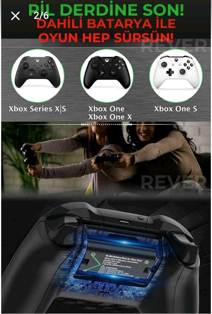 Microsoft Xbox S/X/one s joystick için 2650mAh şarj edilebilir batarya - 2