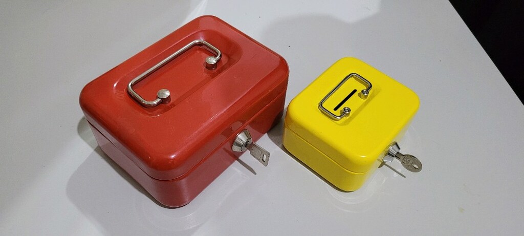 Vintage Anahtarlı Kilitli Metal Kutu Seti - 2