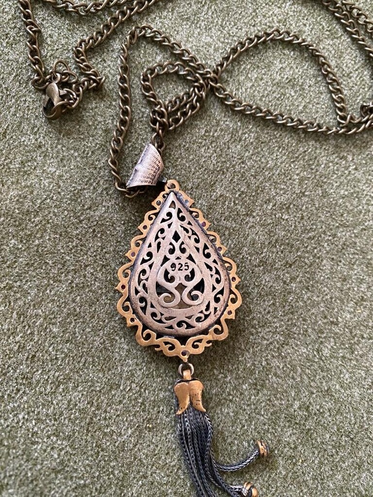 925 ayar antika kolye - 5