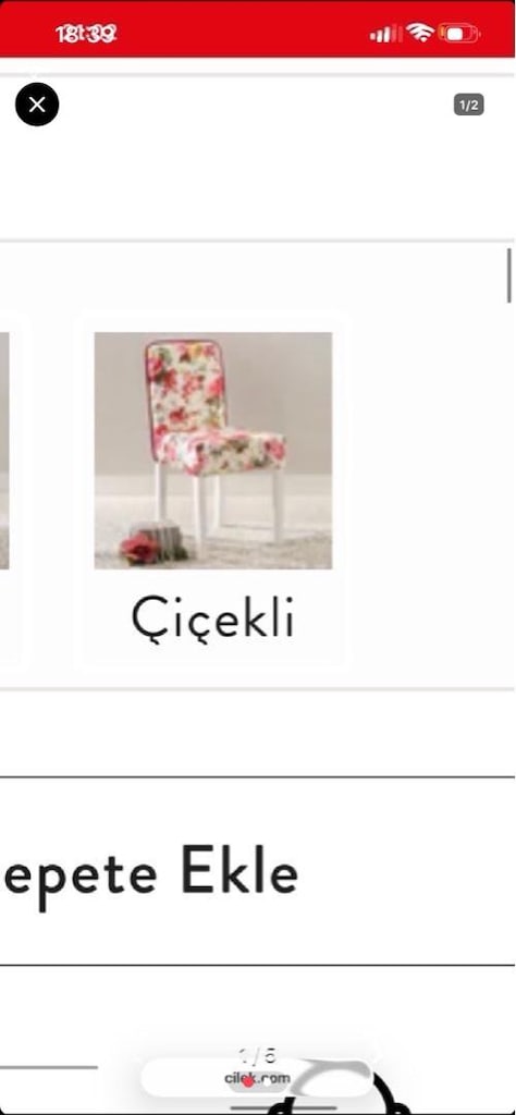 Çilek Mobilye Çiçekli Sandalye