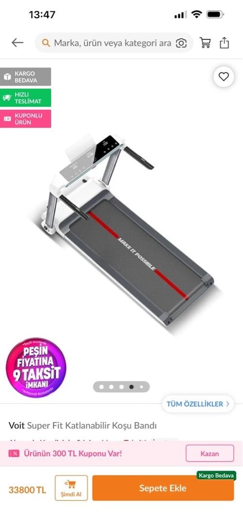voit süper fit katlanabilir koşu bandı - 8