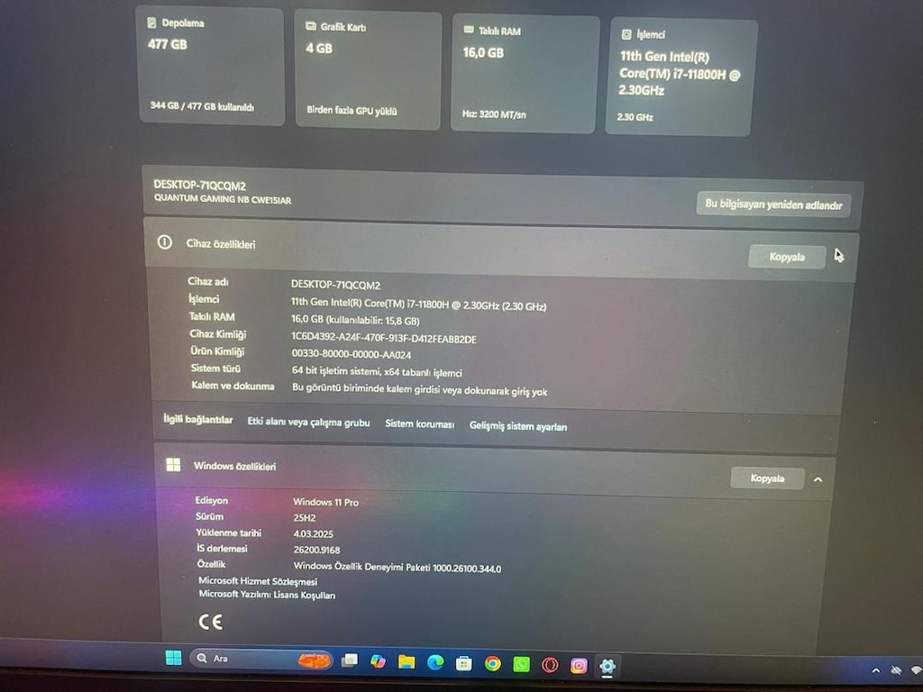 QUANTUM MAGIC İ7 LAPTOP OYUN OFİS VS UYGUNDUR - 3