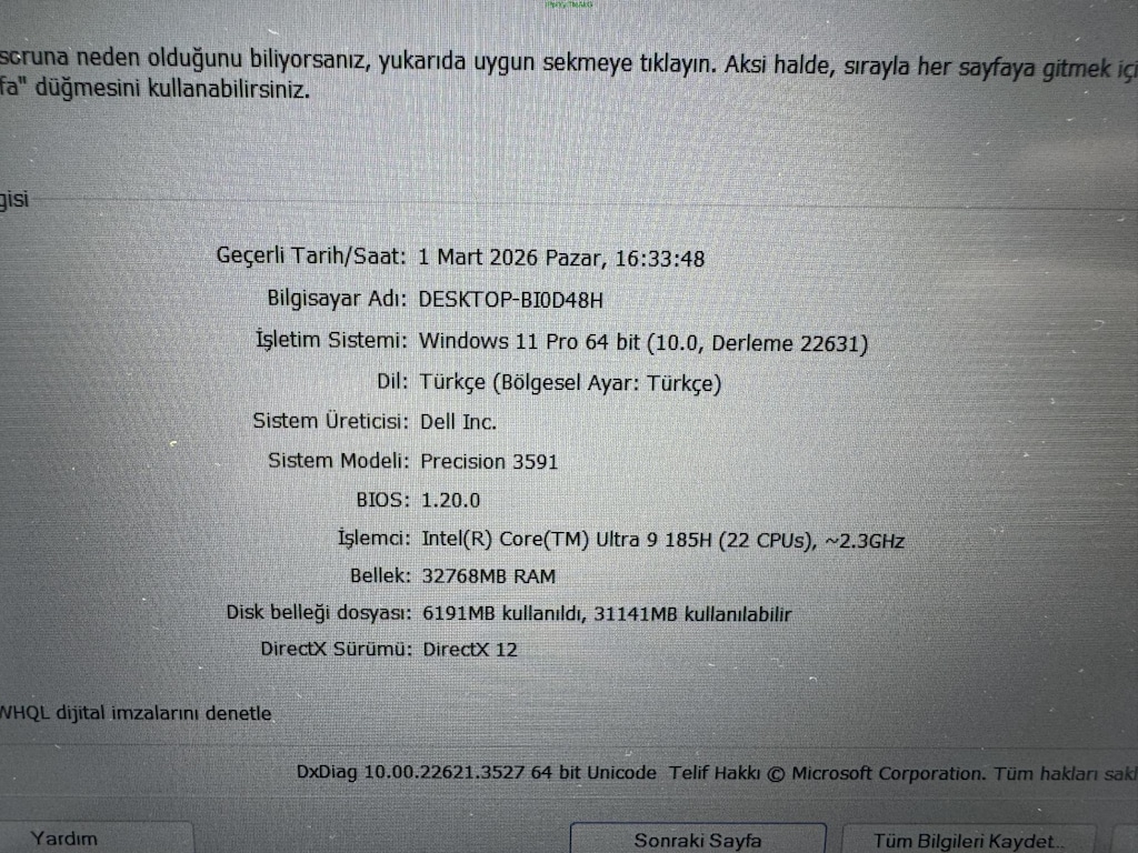 DELL ULTRA 9 İŞLEMCİ 32 GB RAM 1 TB NVME RTX 2000 ADA DOKUNMATİK - 5