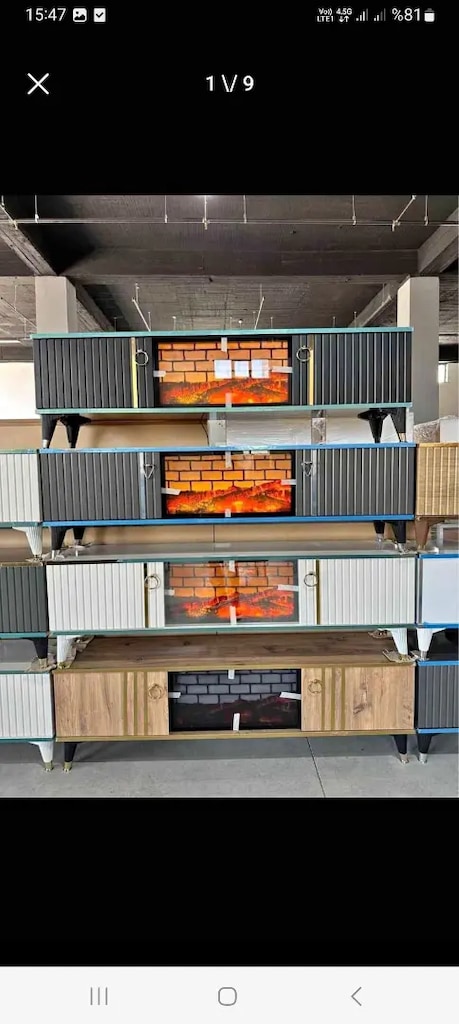 ŞÖMİNE TV ÜNİTESİ KAMP - 2