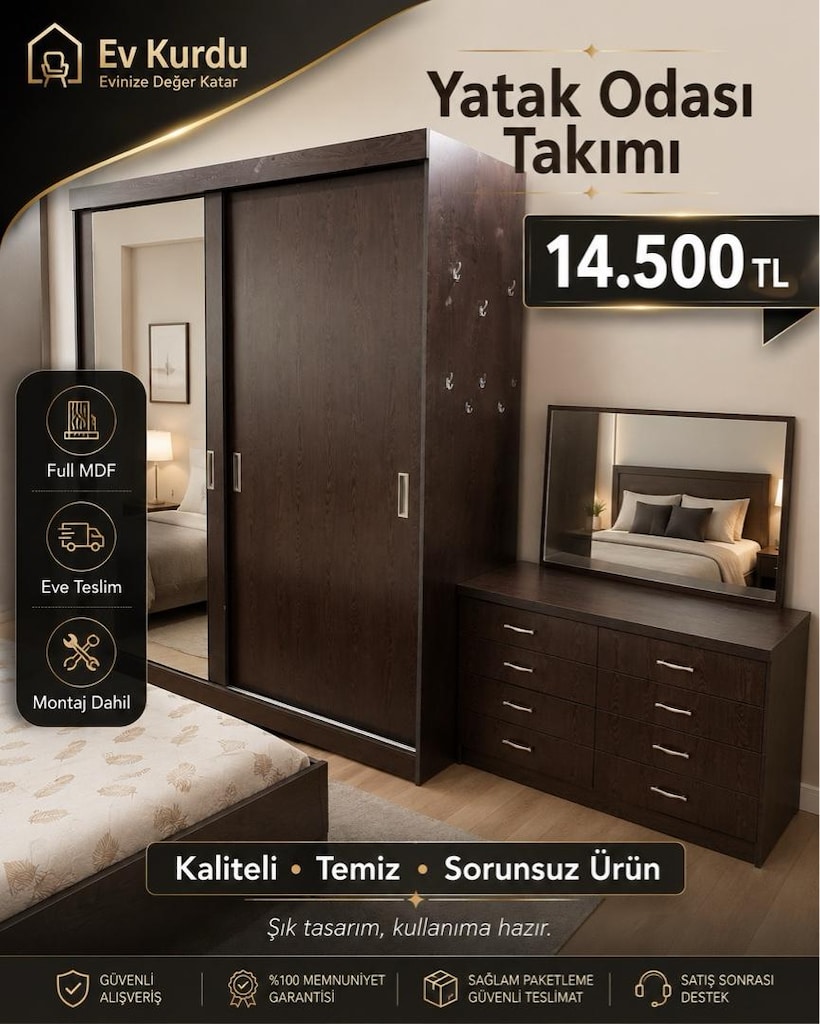 YATAK ODASI TAKIMI FULL MDF 2. el kaliteli ürün