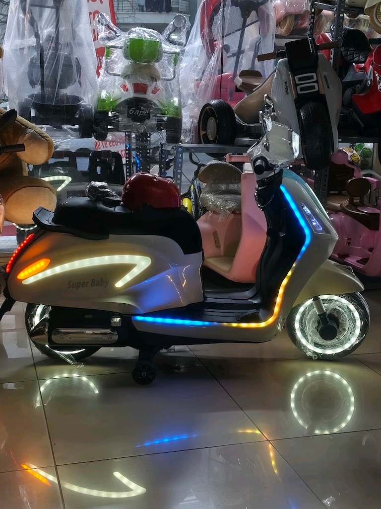 YENİ ÜRÜN MEGA BOY SÜPER BABY KUMANDALI&MANUEL AKÜLÜ ARABA SCOOTER MOT - 8