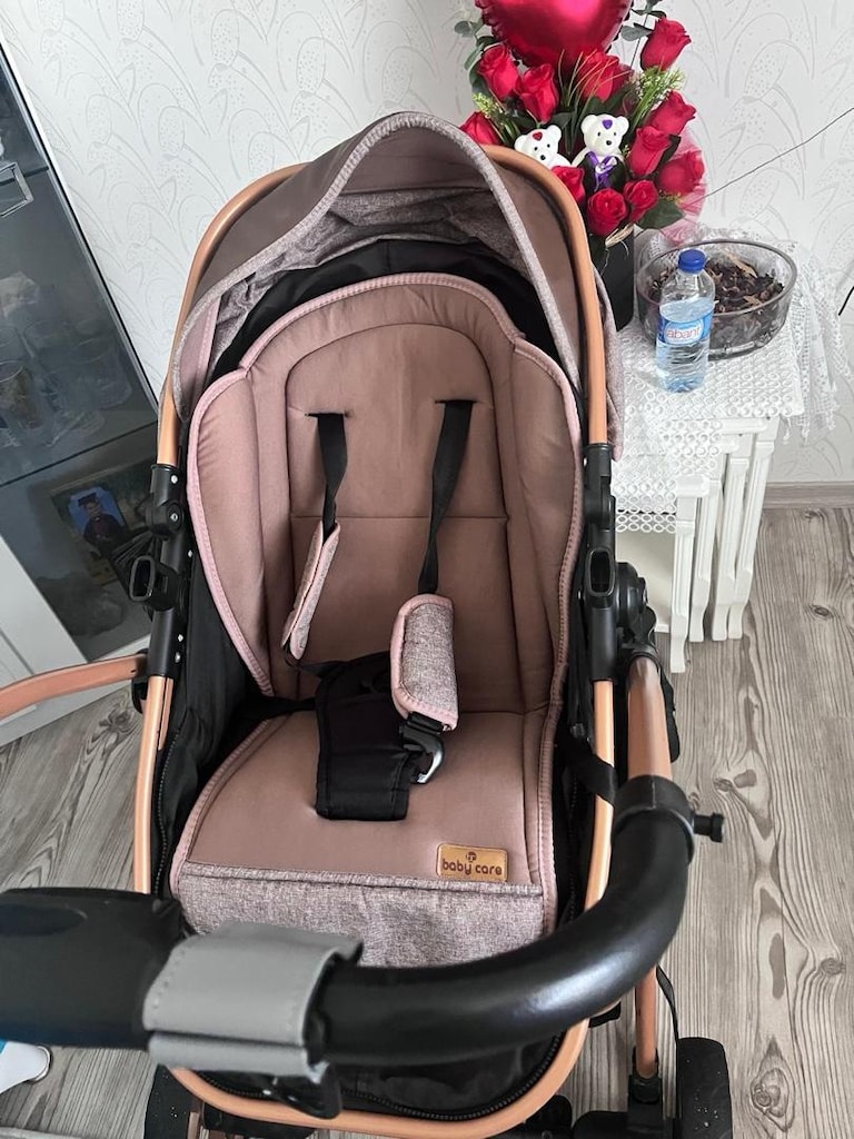 Baby Care Çift Yönlü Bebek Arabası (Rose Gold / Kahve-Vizon) - Çok Tem - 3