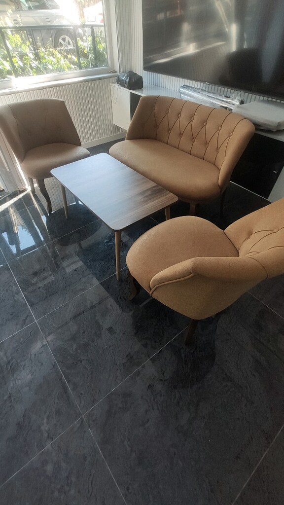 BALKON MUTFAK 4 KİŞİLİK SIFIR ÇAY SETİ TAKIM VE SEHPA - 4