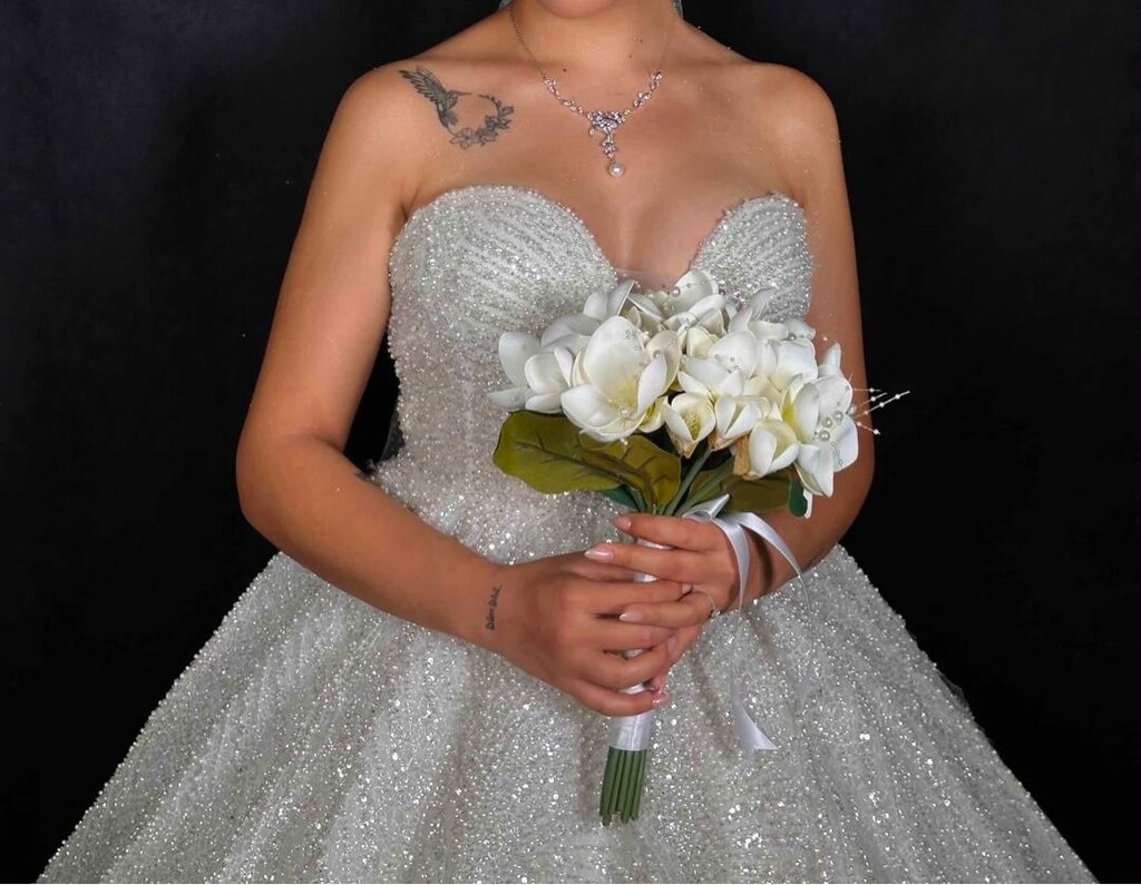 PRENSES MODEL TAŞLI ÖZEL DİKİM GELİNLİK - 3