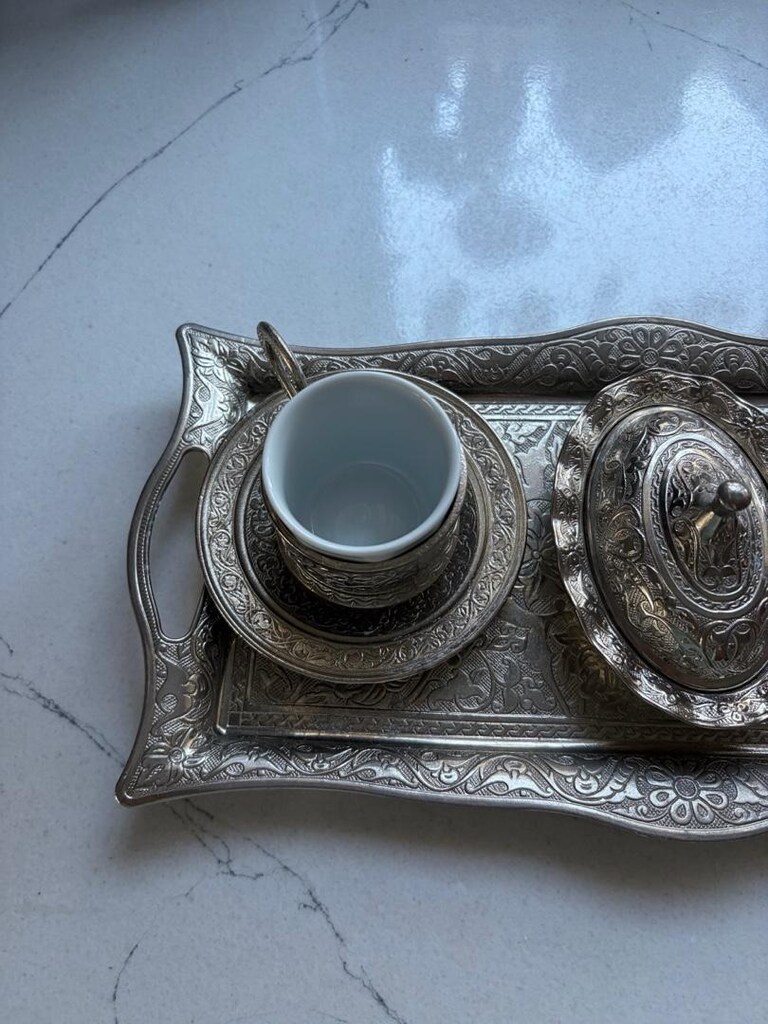 kahve takımı , bakır , el işçiliği - 2