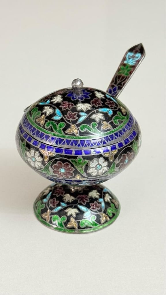 Dövme gümüş el yapımı cloisonné - 5