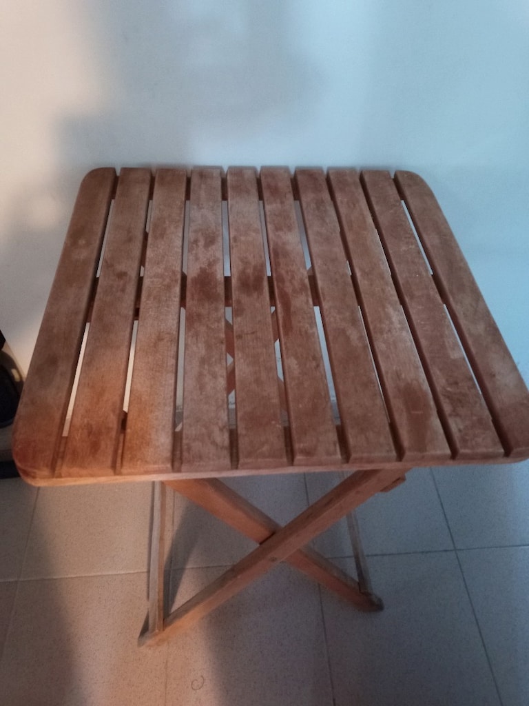 Katlanır Ahşap Masa Tahta Masa Balkon Masası Katlanabilen Masa Masif - 5
