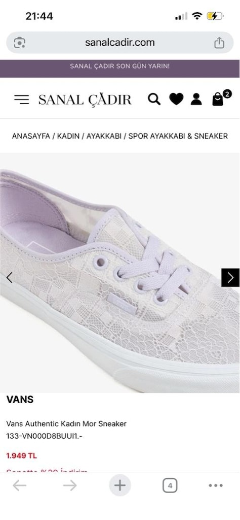 etiketli vans ayakkabı - 2