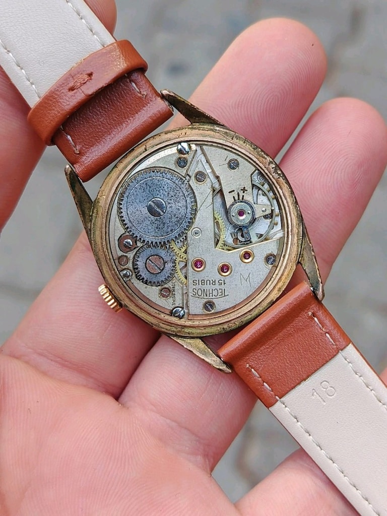 1977 imalı TECHNOS KURMALI ERKEK KOL SAATİ - 4