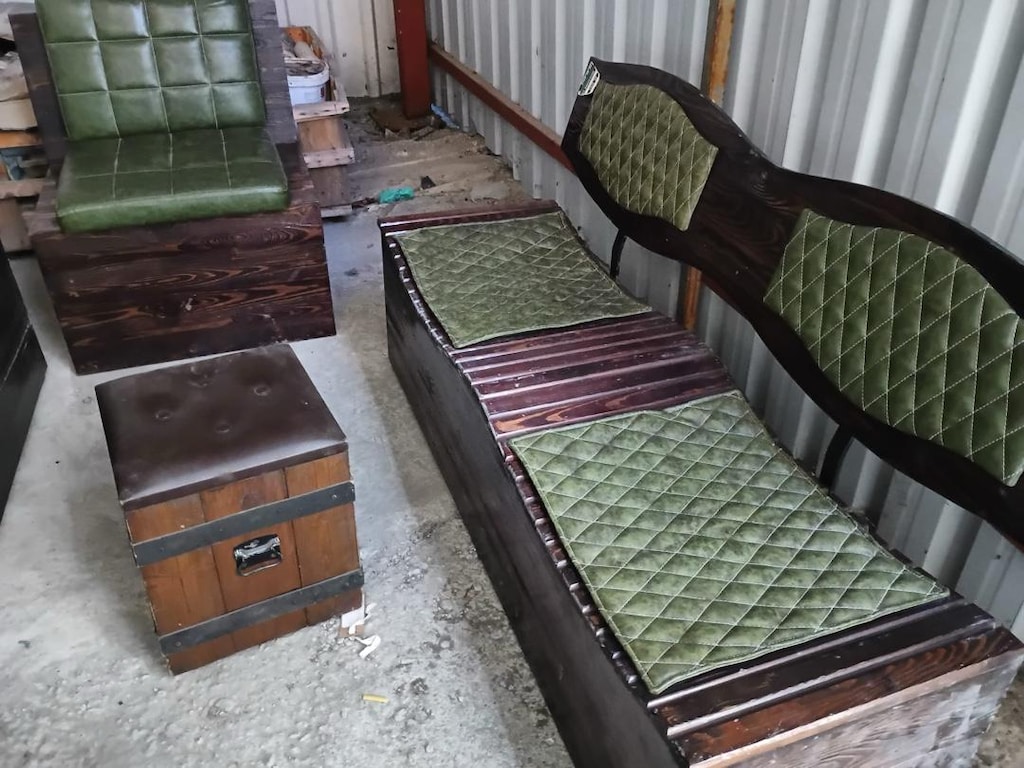 Rustik Ahşap Bahçe/Kafe Oturma Takımı - 3