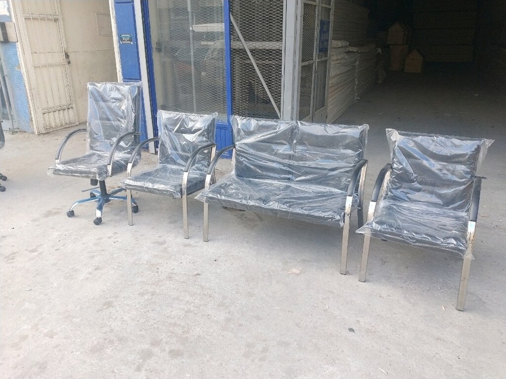 2 tekli 1 ikili 1 makam.. KROMAJLI OFİS KOLTUK TAKIMI - 2