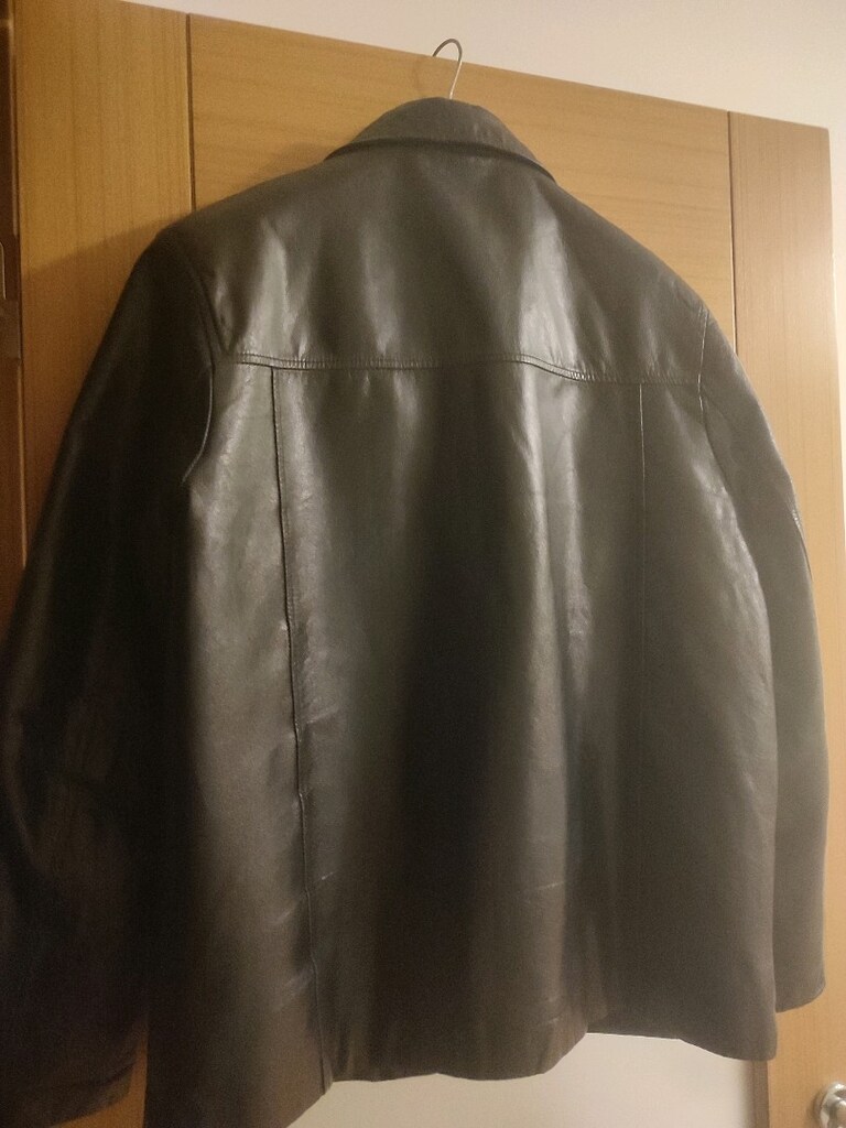 Siyah 100% Hakiki Deri Mont L beden - 9