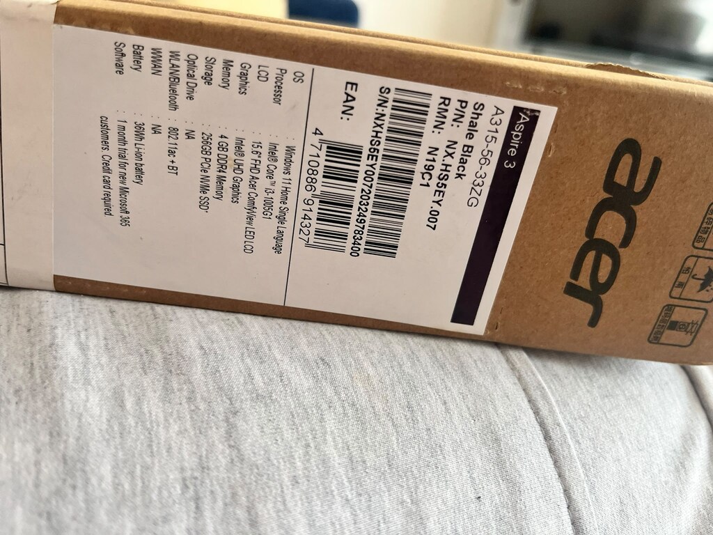 ACER ASPİRE KUTULU LAPTOP DİZÜSTÜ BİLGİSAYAR İ3 10.NESİL 256 SSD - 6