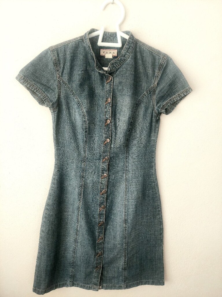 VENA önü düğmeli kısa kollu Jean elbise — görsel 5/16