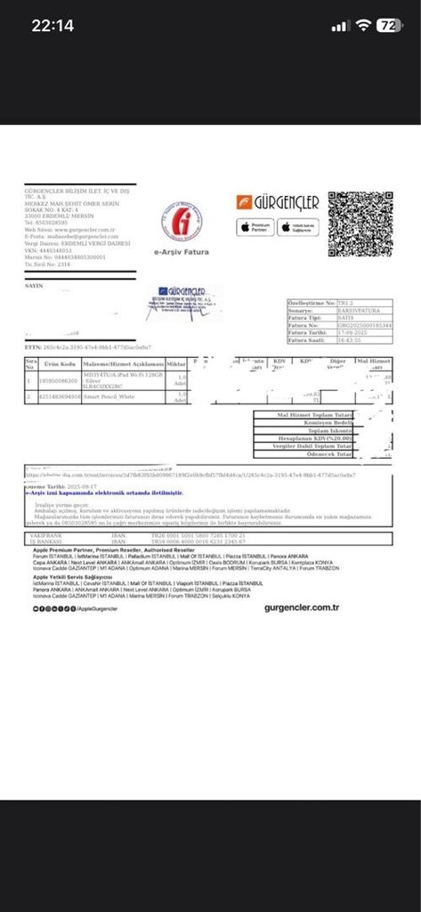 iPad A16 128 GB Wi-Fi 11. nesil Silver – Çok Temiz, Kutulu ve Aksesuar - 7