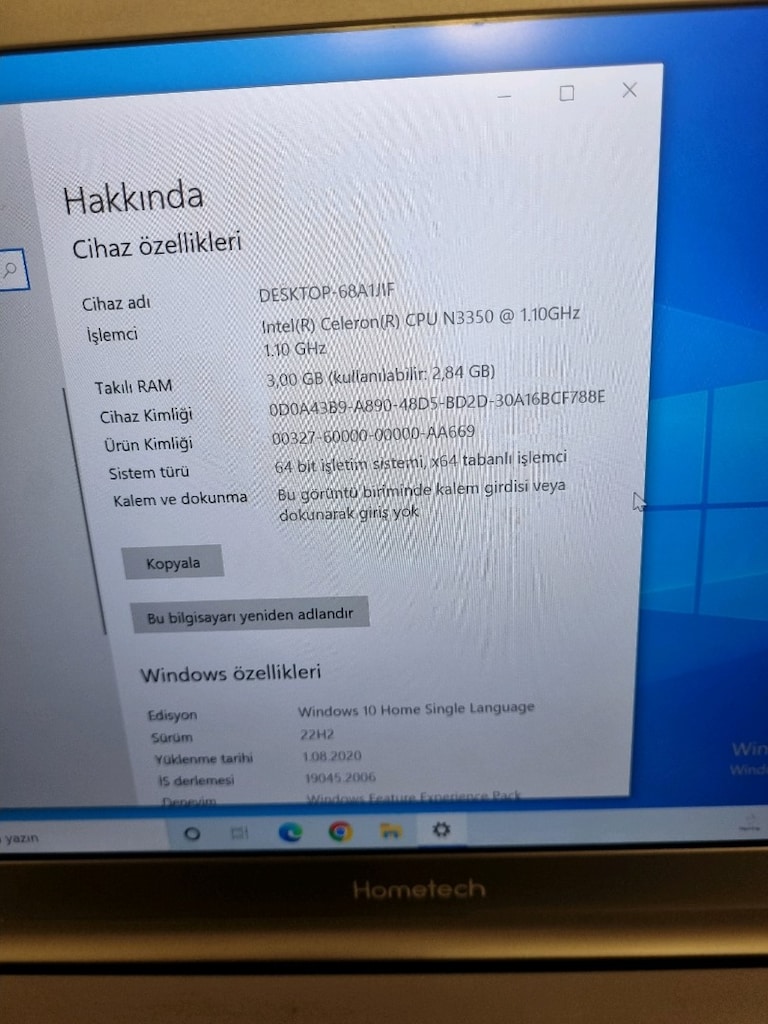 SATILIK HOMETECH MARKA LAPTOP 700C - 5