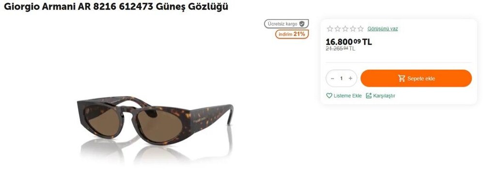 Giorgio Armani Güneş Gözlüğü - 7
