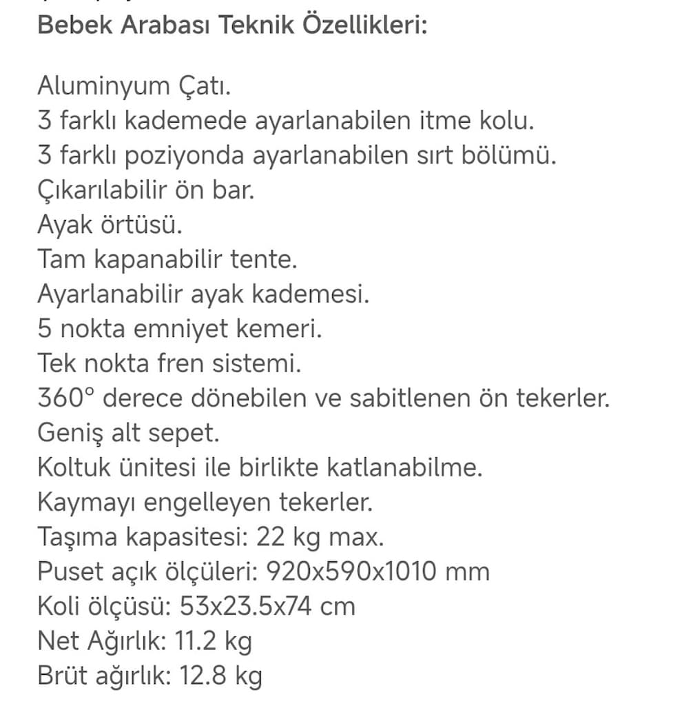 Prego Venüs Travel Sistem Standart Bebek Arabası 22 kg Taşıma Kapasite - 12