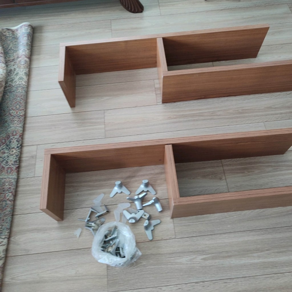 Teak MDF özel yapım Raf Kitaplık - 16
