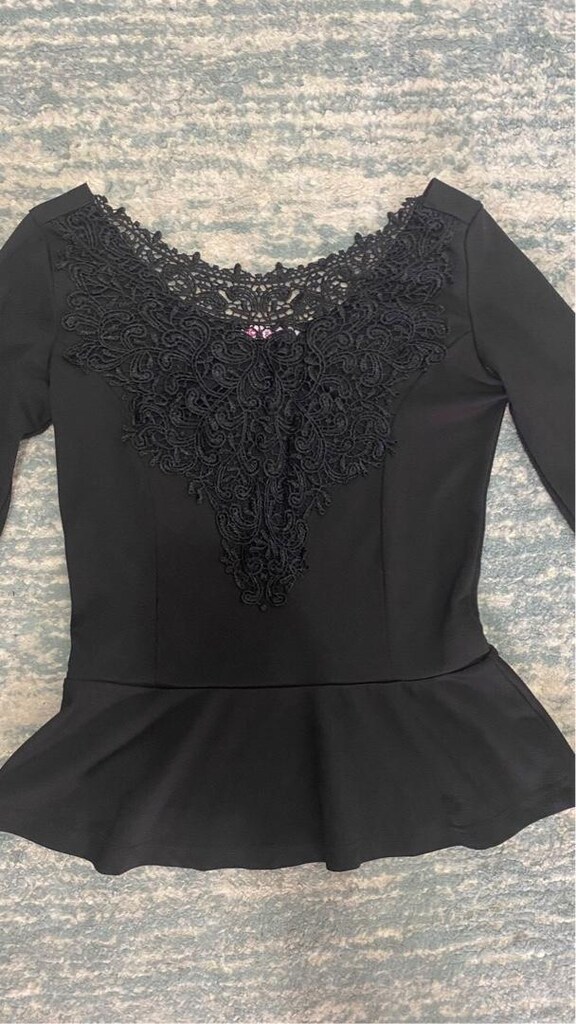 Noa&Noa Siyah Dantel Detaylı Peplum Bluz - 2