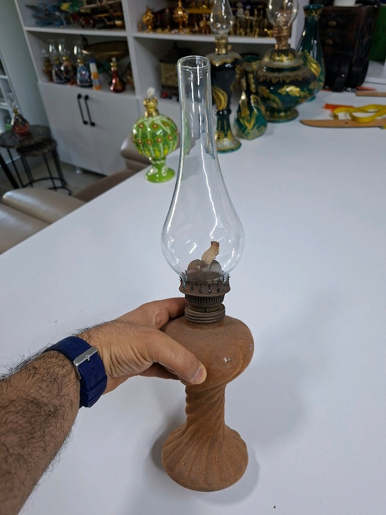 Antika Gaz lambası, Burgulu şahane model - 2