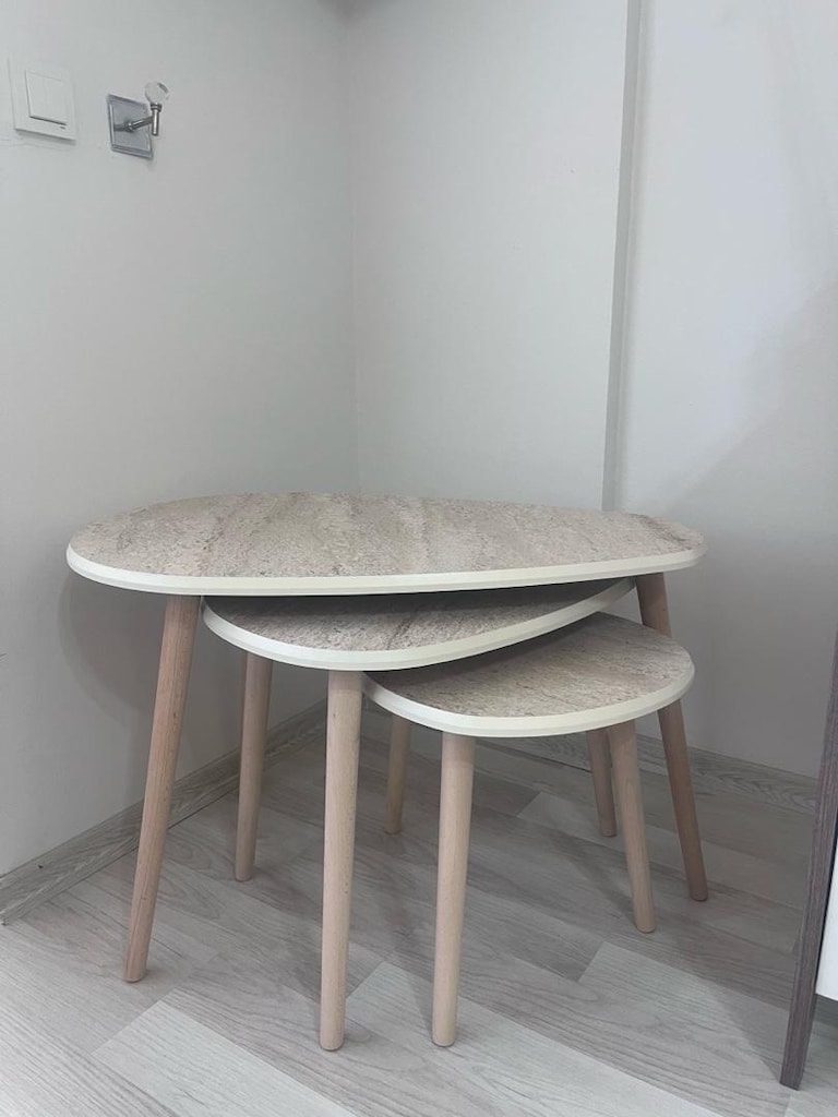 ACİL SATILIK 3LÜ BEYAZ HALI SET + ZİGON SEHPA - 6