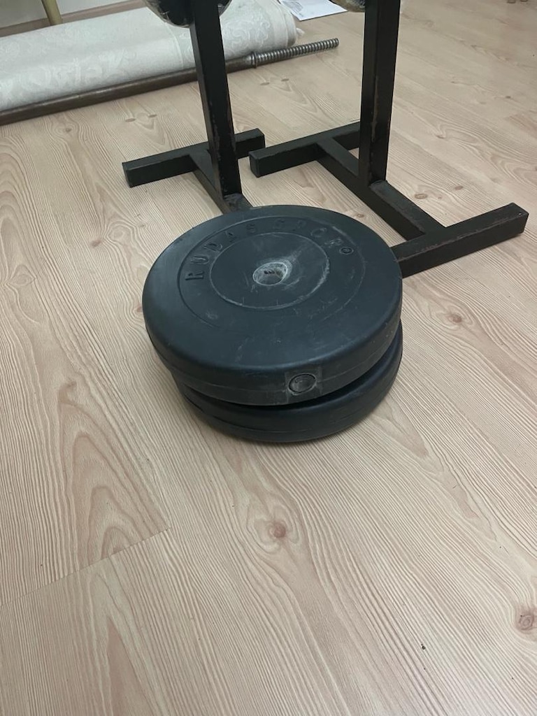 squat rack halter standı+2 adet 10 kg ağırlık plakası(toplam :20 kg) - 4