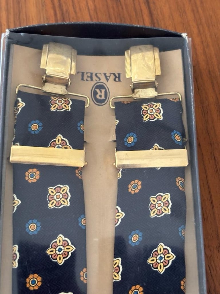 İtalyan, yüzde 100 İpek vintage pantolon askısı - 3