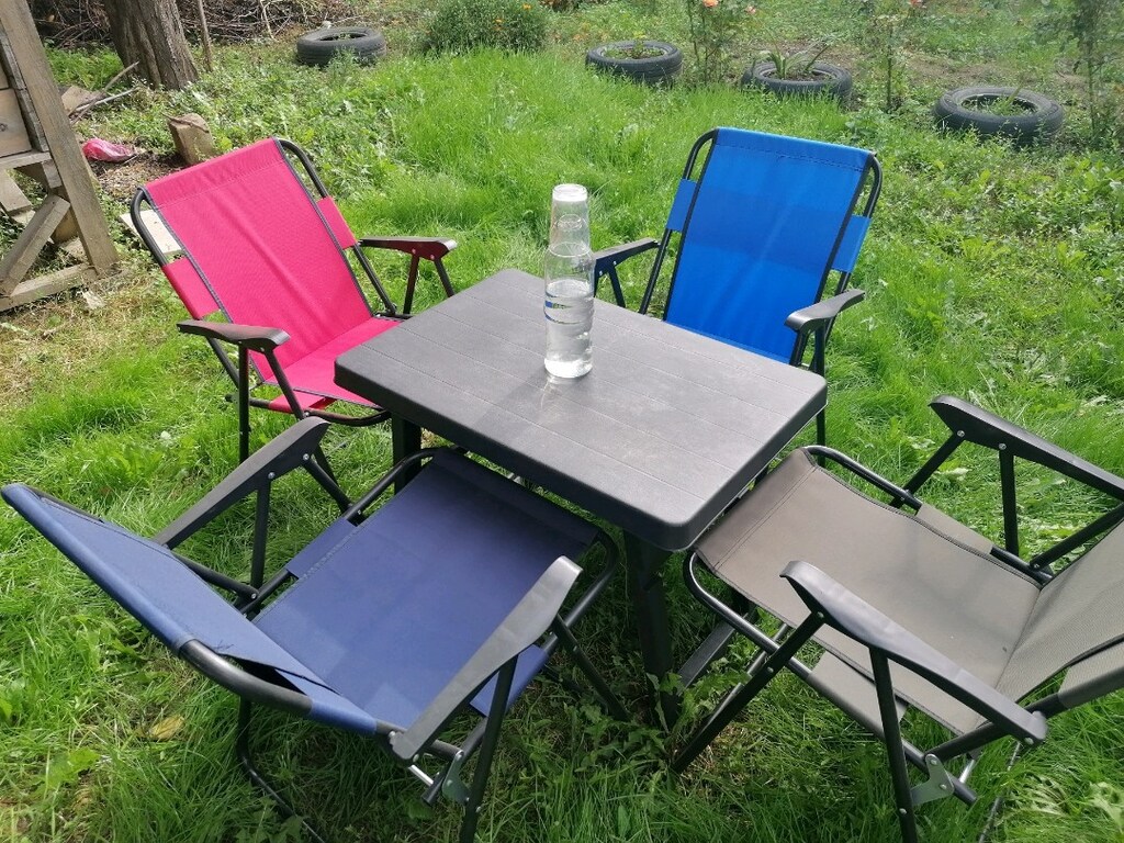 4lü katlanır kamp sandalyesi takımı - 3