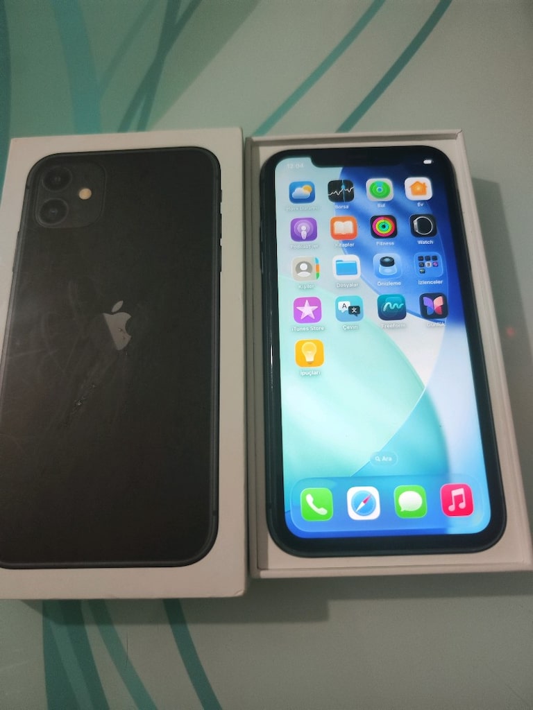 KARTA TAKSİT İPHONE 11 64 GB PİL 72 KUTU VE ŞARJ ALETİ MEVCUT - 4