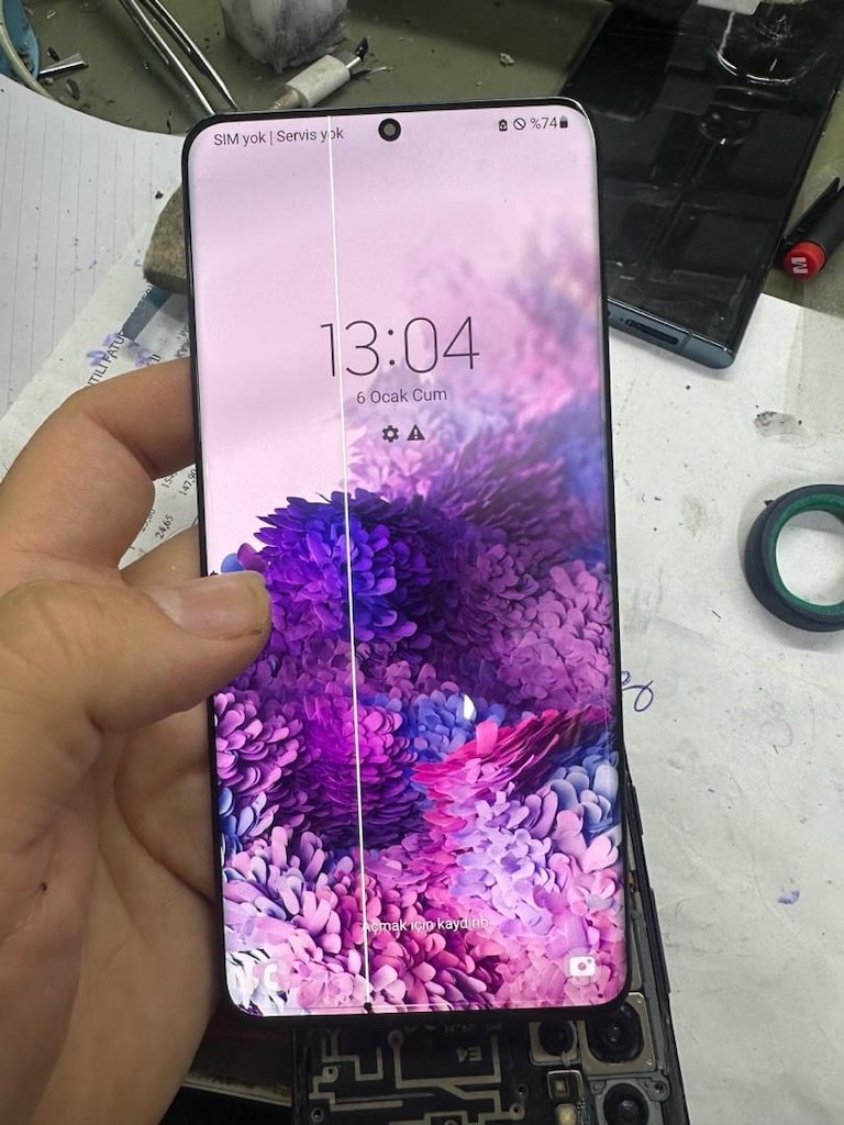 Samsung s20 ultra orijinal lekeli çizgili ekran - 2