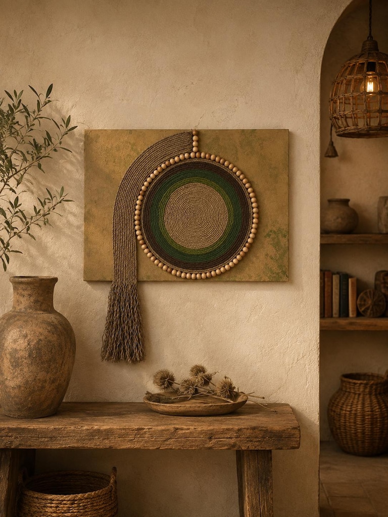 bohem el yapımı 3d dokulu duvar dekoru - 4