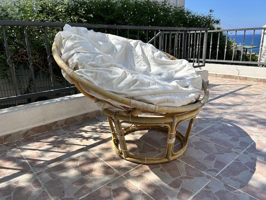 Bambu Rattan Koltuk Oturma Grubu Tekli berjer ikea mudo chakra stili - 5