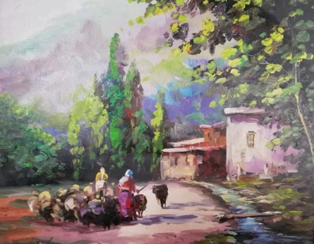 İrfan çiftçi 75x62 cm yağlıboya tablo - 4