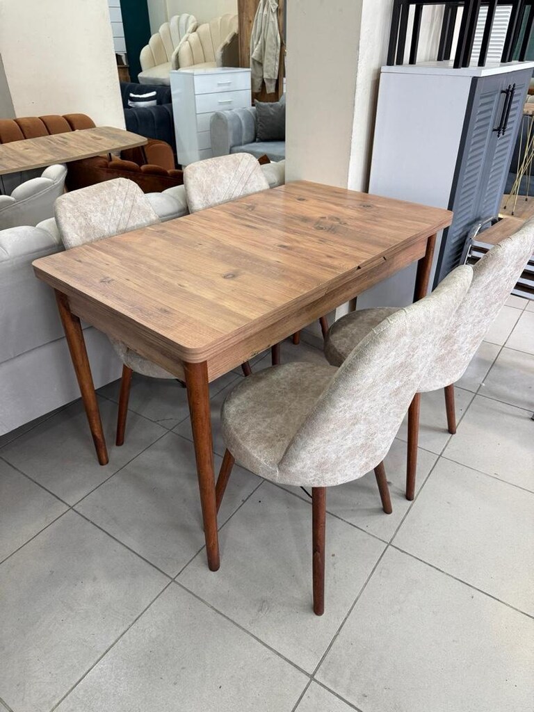 SIFIR 6 SANDALYE AÇILIR YEMEK MASASI TAKIM HALİNDE - 6