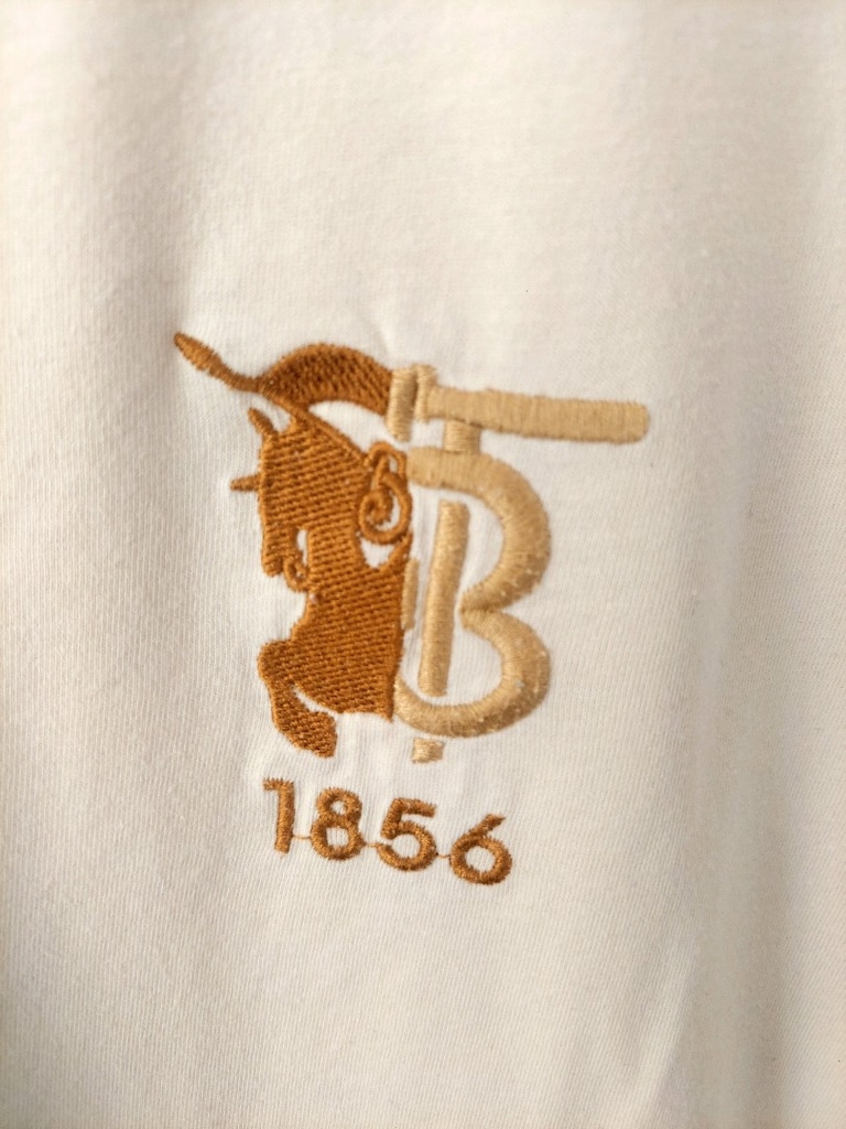 Burberry erkek nakış logo krem renk tshi - 3