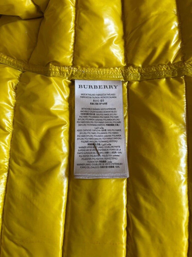 Burberry Orjinal Kaz tüyü kadın Sarı Mont - 4