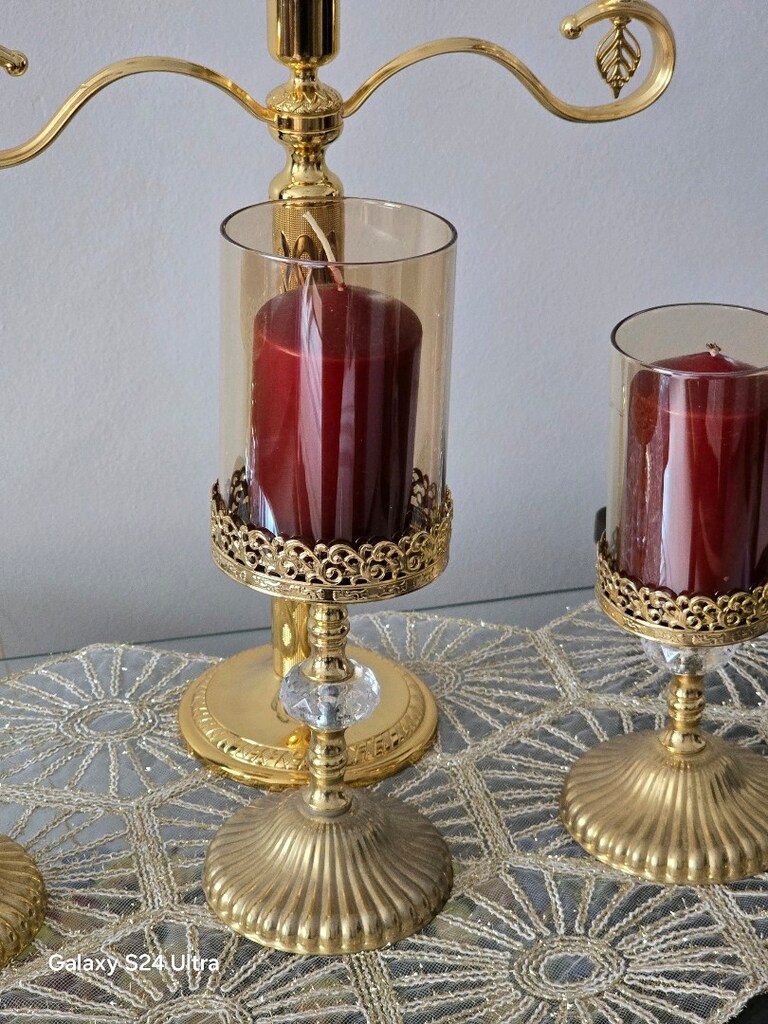 3 lü gold bal rengi cam samdam - 4