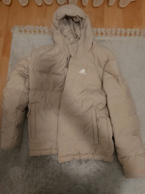 ADİDAS HELİONİC HOODED DOWN ERKEK BEJ ŞİSME MONT.
