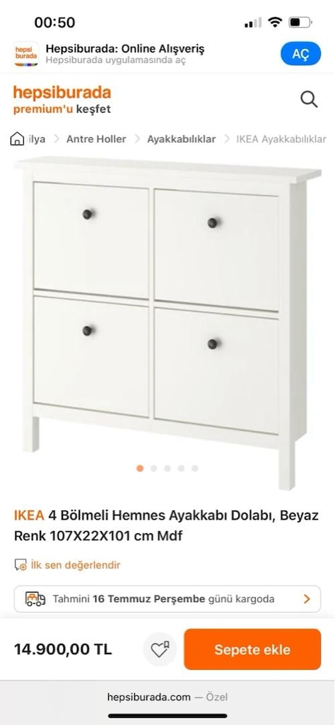 IKEA HEMNES AYAKKABILIK BEYAZ - 3