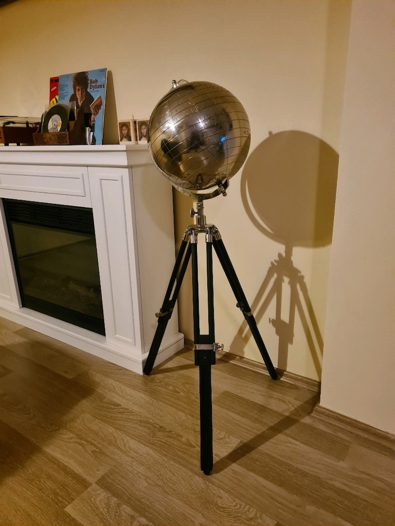 Nadir Dev Boy (95 cm Çap) El Oyması Metal Dünya Küresi