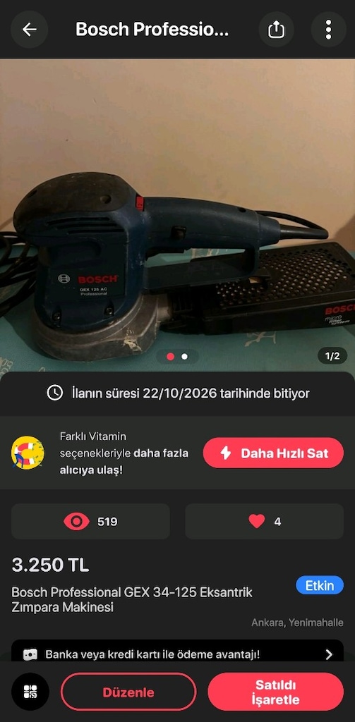 Bosch Professional GEX 34-125 Eksantrik Zımpara Makinesi - 2