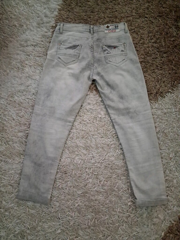 açık gri taşlanmış gri kadın kot pantolon - 2