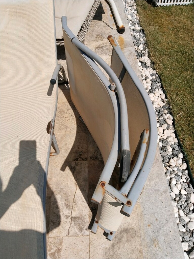 2 adet metal katlanır şezlong + 2 adet minderi - 3