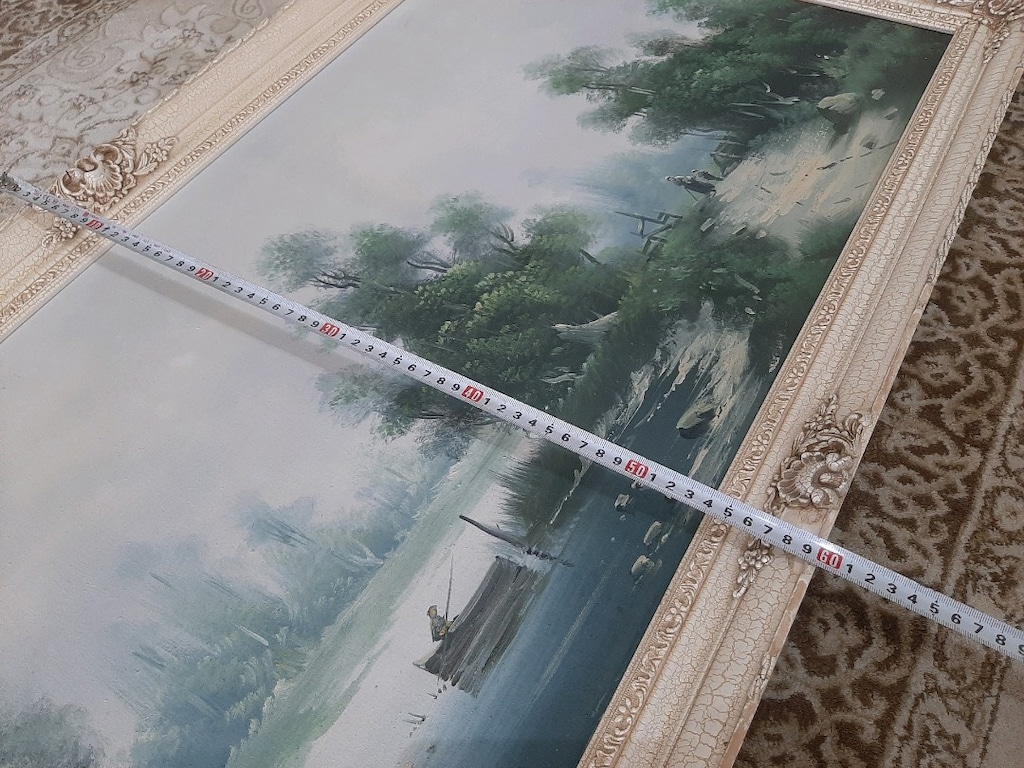 imzalı Antika Resim Yağlı Boya Resim Tablo 110cm/60cm çerçevesinde eks - 12